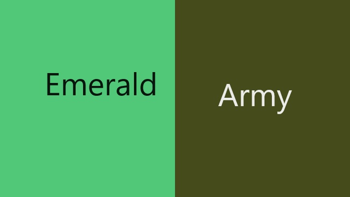 Perbedaan Warna Emerald dan Army