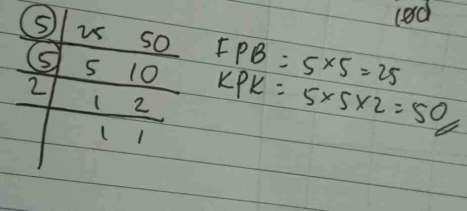 Berapa KPK Dari 25 Dan 50
